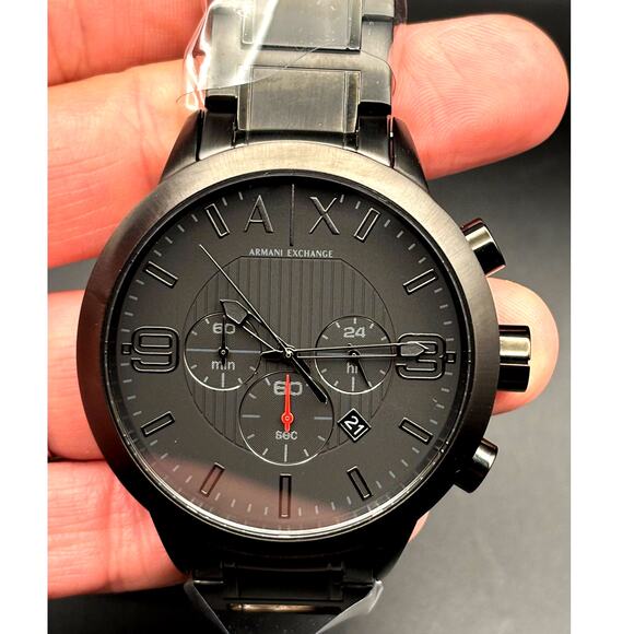 Armani Exchange AX1277 Men’s Chronograph Black Stainless Steel Watch NIBWT